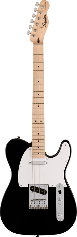 Squier Sonic Telecaster, Maple Fingerboard, White Pickguard, Black