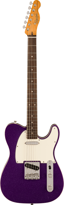 Squier Classic Vibe Baritone Custom Telecaster, Laurel Fingerboard, Parchment Pickguard, Purple Sparkle