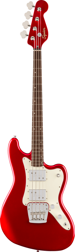 Squier Limited Edition Paranormal Rascal Bass HH, Laurel Fingerboard, Parchment Pickguard, Candy Apple Red