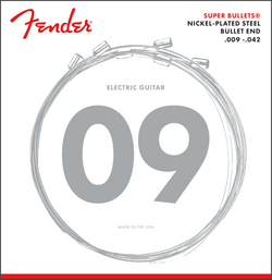 Fender Super Bullet Strings, Nickel Plated Steel, Bullet End, 3250L Gauges .009-.042