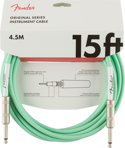 Fender Original Series Instrument Cable, 15' / 4.5m, Surf Green