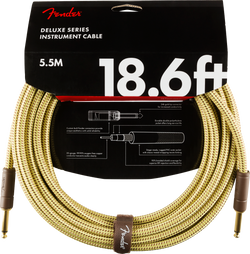 Fender Deluxe Series Instrument Cable, Straight/Straight, 18.6', Tweed