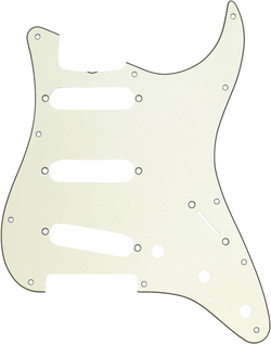 Fender Pickguard, Stratocaster® S/S/S, 11-Hole Vintage Mount (with Truss Rod Notch), Mint Green, 3-Ply
