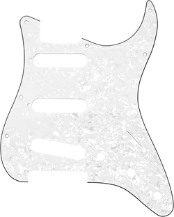 Fender Pickguard, Stratocaster® S/S/S, 11-Hole Mount, White Pearl, 4-Ply