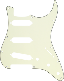 Fender Pickguard, Stratocaster® S/S/S, 11-Hole Mount, Mint Green MG/B/MG 3-Ply