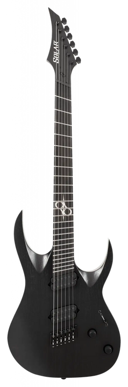 Solar A1.6BOP-FF Fan Fret Electric Guitar - Black Open Pore