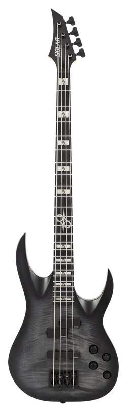 Solar AB1.4JN 4 String Electric Bass Guitar - Flame Black Burst Matte