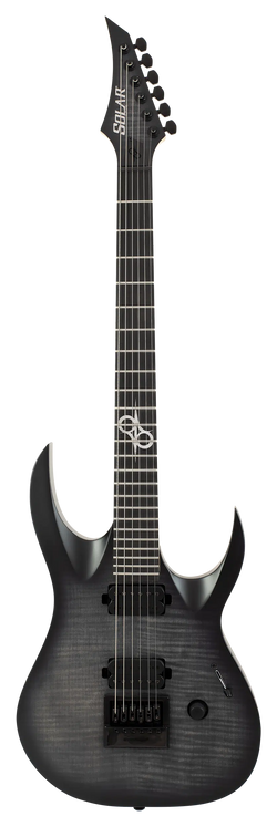 Solar AB2.6ET FBB Electric Guitar - Flame Black Burst Matte Front Photo