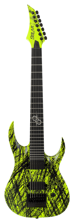 Solar A1.7LN Canibalismo+ Electric Guitar - Lemon Neon - 7 STRING Front Photo