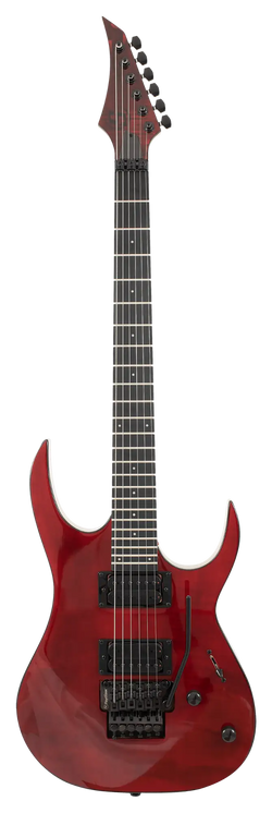 S by Solar SB4.6FRFBR Electric Guitar w/Floyd Rose - Flame Red Front Photo