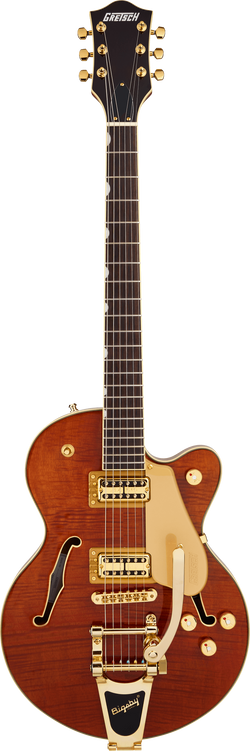 Gretsch Electromatic LTD Flame Okoume Broadkaster Jr. Single -Cut with Bigsby, Roundup Orange