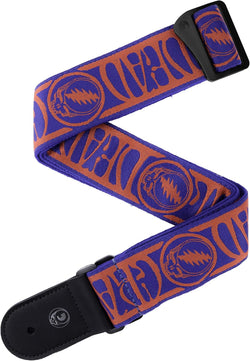 D'Addario Signature 50gd00 50mm Grateful Dead Guitar Strap Steal Your Face Red/Blue