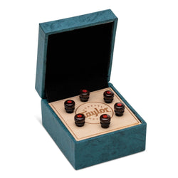 Taylor Custom Bridge Pin Set - Brown with Red Opal