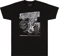 Fender Stratocaster 70th Anniversary, Tee, Black - XL