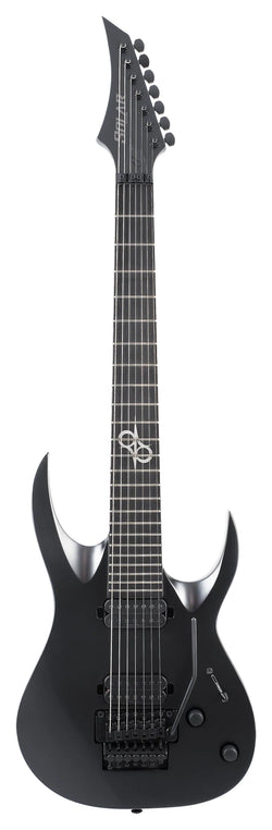 Solar A2.7FRC Electric Guitar - Carbon Black Matte- Floyd Rose - 7 STRING Front Photo