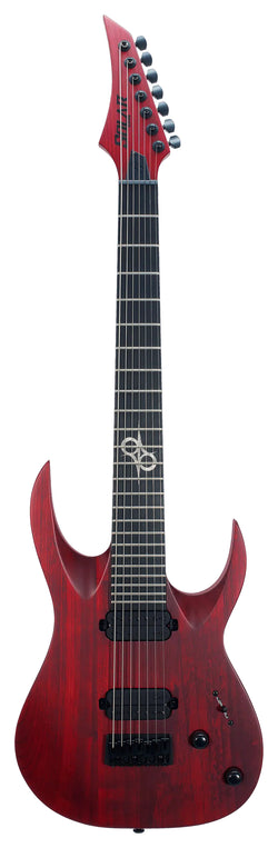 Solar A2.7TBR SK Electric Guitar - Trans Blood Red Matte - 7 STRING Front Photo