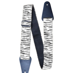 Colonial Leather Animal Fur - White Tigga Fur Guitar Strap