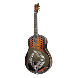 Bourbon Street BSR-3C-W Tricone Resonator Guitar w/Pickup + Case Sunburst Finish