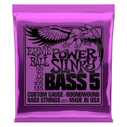 Ernie Ball Power Slinky 5-String Nickel Wound Electric Bass Strings - 50-135 Gauge