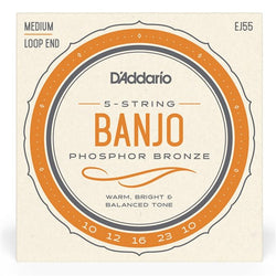 D'Addario EJ55 5-String Banjo Strings, Phosphor Bronze, Medium, 10-23