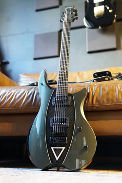 Framus MasterBuilt Devin Townsend Stormbender, Metallic Olive Green Carbon Fiber