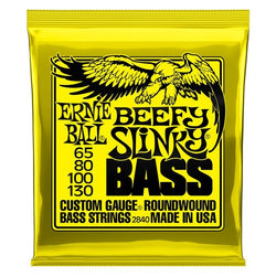 Ernie Ball Beefy Slinky Nickel Wound Electric Bass Strings - 65-130 Gauge