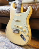 Pre-Owned Fender Masterbuilt By Austin MacNutt 1963 Stratocaster Journeyman Relic Blonde 3A Flame Neck