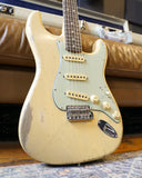 Pre-Owned Fender Masterbuilt By Austin MacNutt 1963 Stratocaster Journeyman Relic Blonde 3A Flame Neck