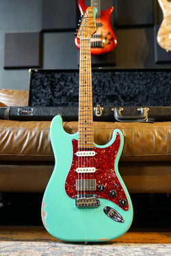 Suhr Custom Classic S Antique HSS w/ Roasted Flamed Maple Neck & Tortoise Pickguard - Seafoam Green