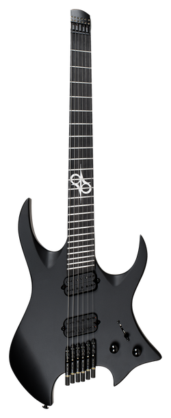 Solar H2.6C Headless Guitar, Carbon Black