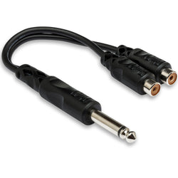 HOSA YPR103 Y CABLE, 1/4 IN TS TO DUAL RCAF