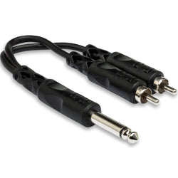 HOSA YPR124 Y CABLE, 1/4 IN TS TO DUAL RCA
