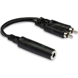 HOSA YPR131 Y CABLE, 1/4 IN TSF TO DUAL RCA