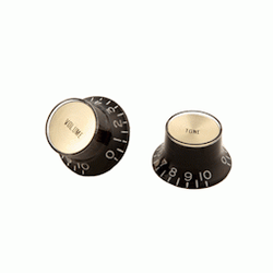 Gibson Top Hat Knobs (4 Pack) - Black w/ Gold Metal Insert