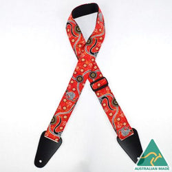 Colonial Leather Aboriginal Art - Kangaroo Dreaming Red