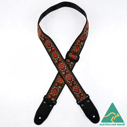Colonial Leather Jacquard Rag Strap - Red Trumpet Flower