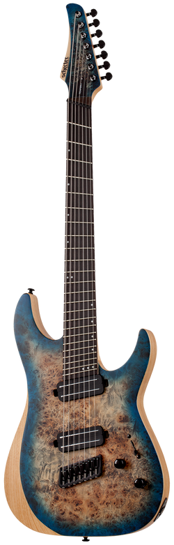 Schecter Reaper 7 Multiscale Satin Sky Burst