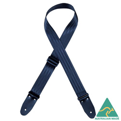 Colonial Leather Herringbone Webbing Strap - Black