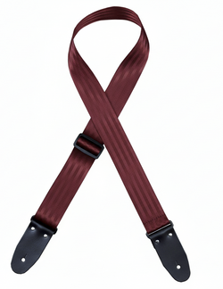 Colonial Leather Herringbone Webbing Strap - Burgandy