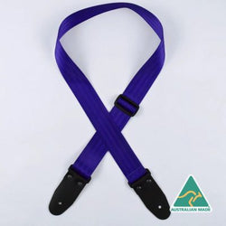 Colonial Leather Herringbone Webbing Strap - Purple