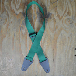 Colonial Leather Heavy Duty Leather Ends Guitar Strap - Dark Green