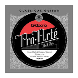 D'Addario SDN-3B Pro-Arte Silver Plated Copper on Composite Dynacore Classical Guitar Half Set, Normal Tension