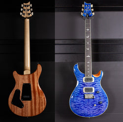 PRS SE Custom 24-08 Quilt Top, Faded Blue (Natural Back)