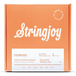 Stringjoy Foxwoods | Super Light Gauge (11-52) Coated Phosphor Bronze Acoustic Guitar Strings