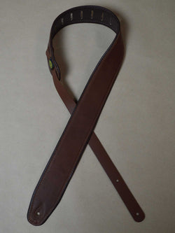 Colonial Leather 2.5″ Padded Upholstery Leather Guitar Strap Tan & Brown