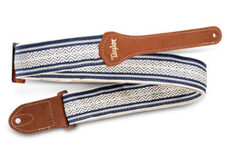 Taylor Academy Strap, Wht/Blue, Jacquard Cotton, 2