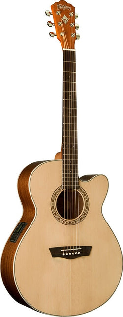 Washburn WG7SCE Harvest Grand Auditorium Cutaway Acoustic Guitar - Natural Gloss