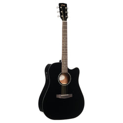 Cort Earth60CE Acoustic Guitar, Gloss Black