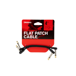 D’Addario Custom Series Flat Instrument Patch Cables 4in Offset Right-Angle (2 Pack)