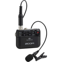 Zoom F2 Ultracompact Portable Field Recorder with Lavalier Microphone